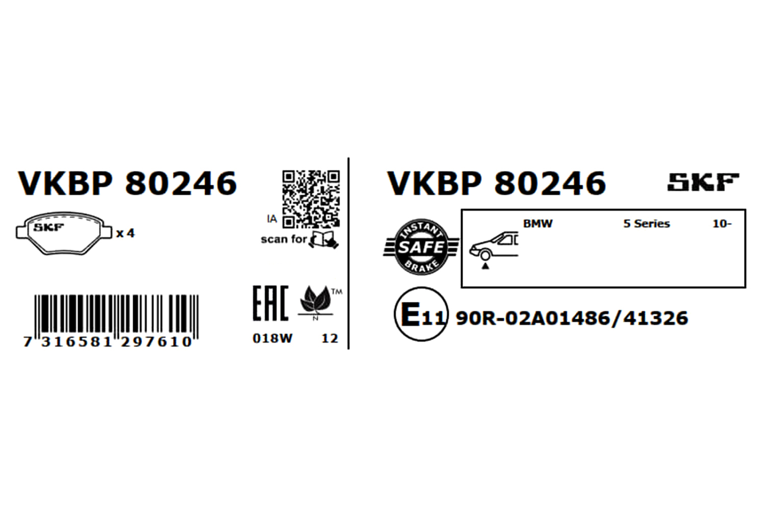 SKF VKBP 80246 set placute...